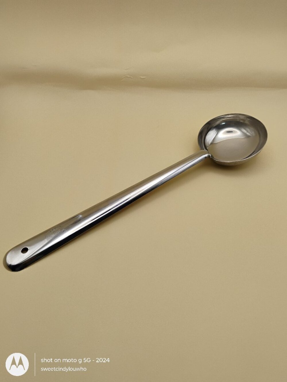 long handled round serving spoon stainless steel JA Henckels brand early 2000s